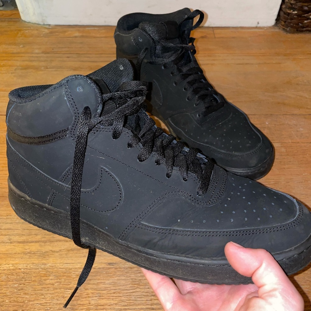 nike court vision mid black and blue